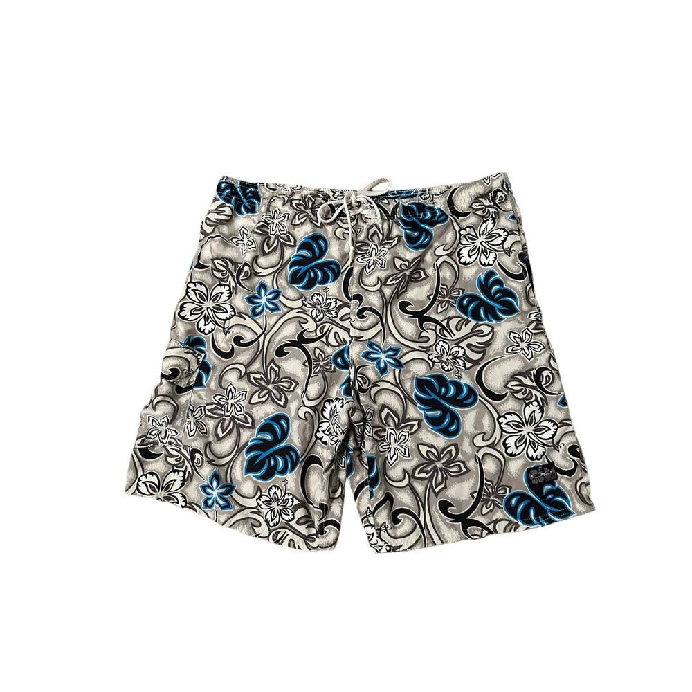 OP Shorts Mens Hawaiian Floral Hibiscus Board Shorts Swim Trunks Beach sz L